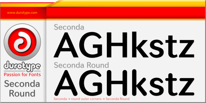 Beispiel einer Seconda Round Regular-Schriftart